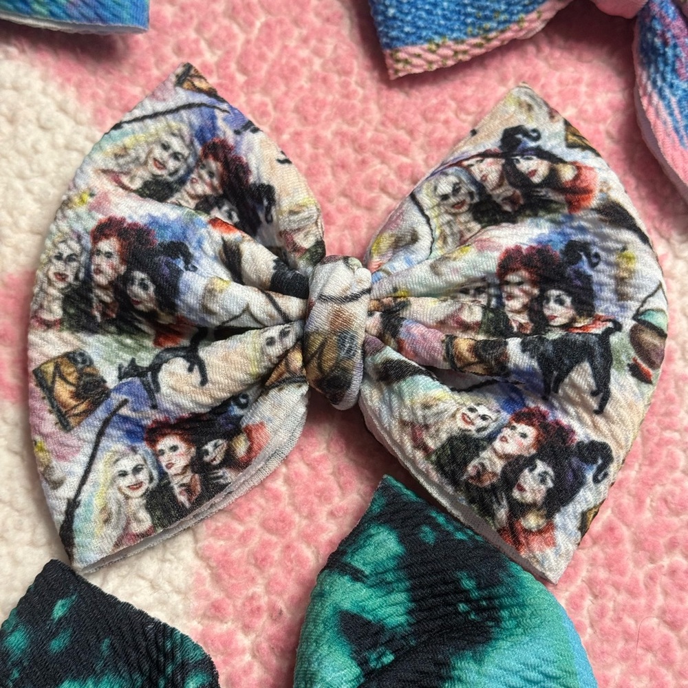 Colorful Kids Bow hocus pocus Sanderson sisters Halloween bow